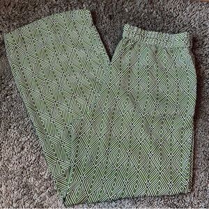 🐺 Worthington Green Geometrical Wide Leg Pants